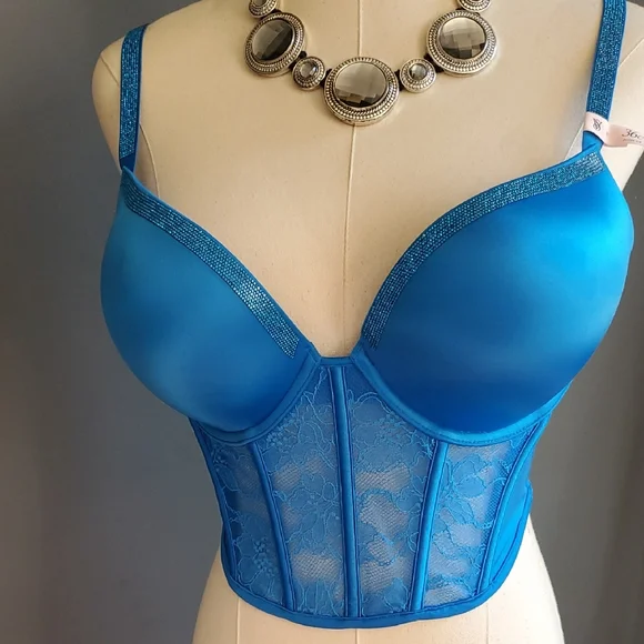 Nwt Victoria's Secret Push Up Blue  Bra with Molded Cups - Picture 9 of 15